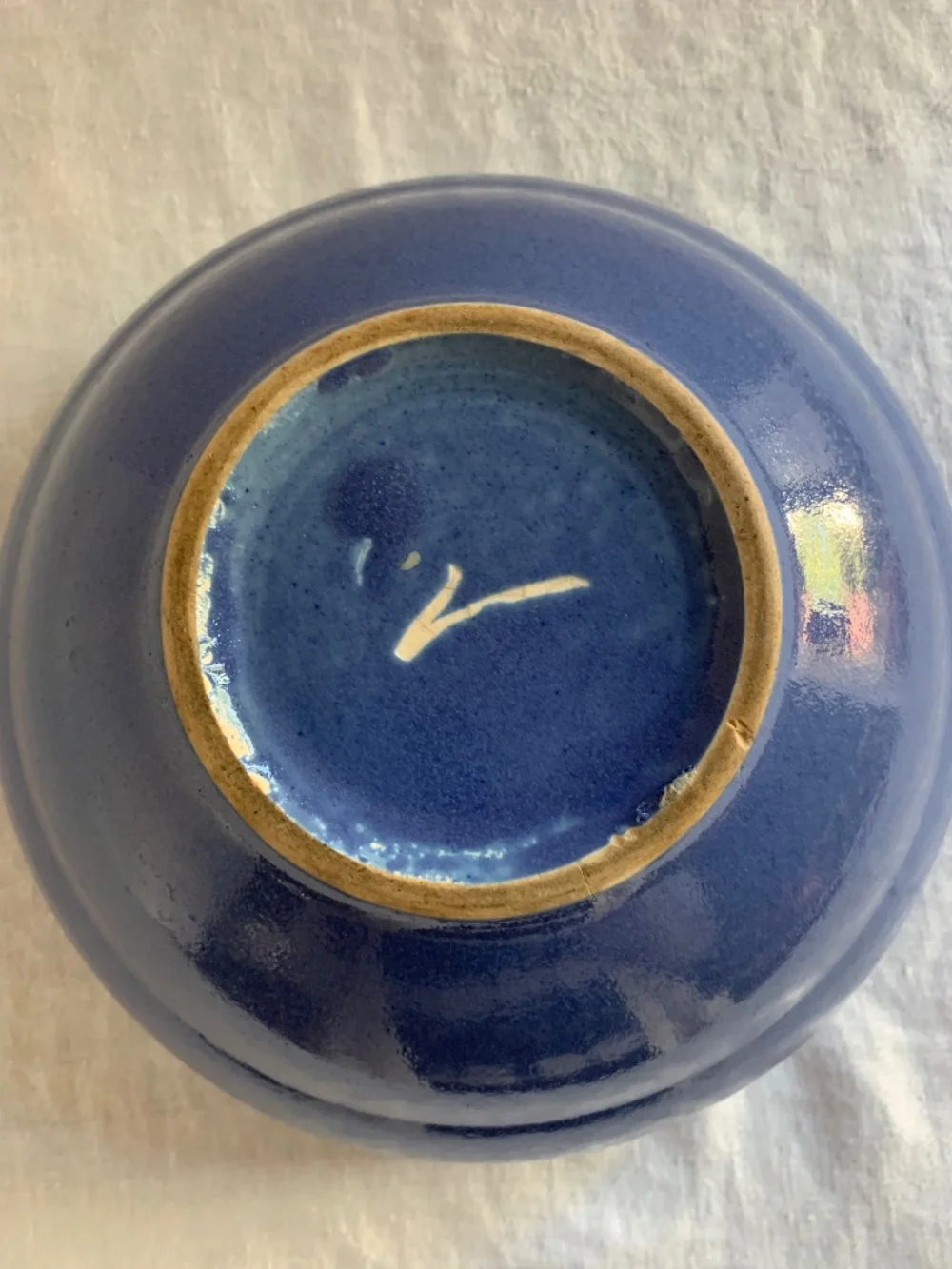 Vintage Bauer Ringware Blue Mixing Bowl 8.75” California Pottery Kitchen